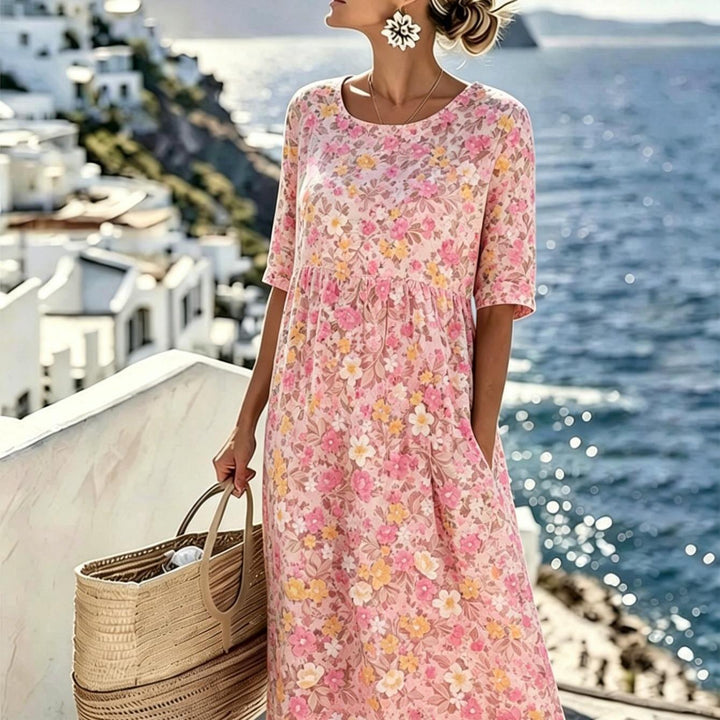 Grace™ - Robe Midi Fleurie Élégante d&