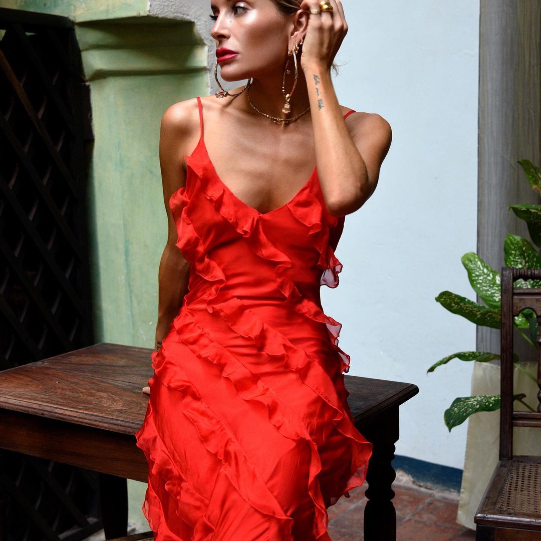 Zara - Robe longue volantée