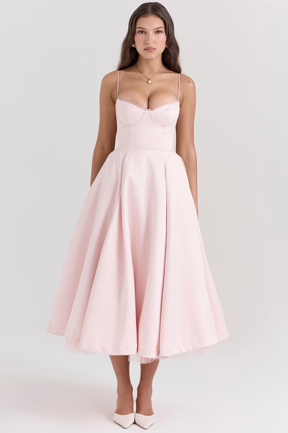 Luce - Abito midi in tulle satinato
