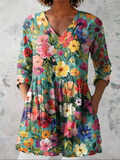 Nora | Longue blouse avec décolleté en V