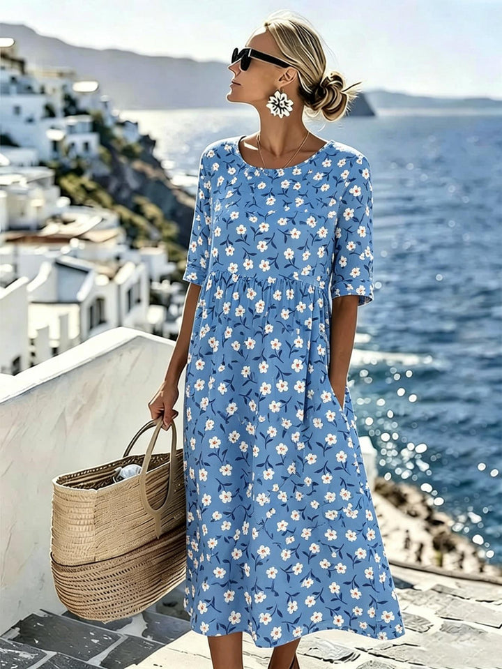 Lily™ - Élégante Robe Midi Fleurie d&