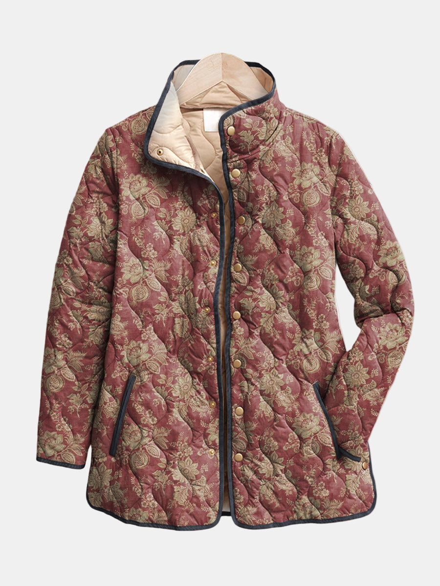 Valcor | Doudoune en damas prune Sophie