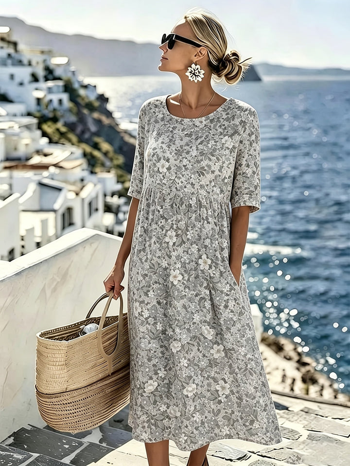 Lily™ - Élégante Robe Midi Fleurie d&