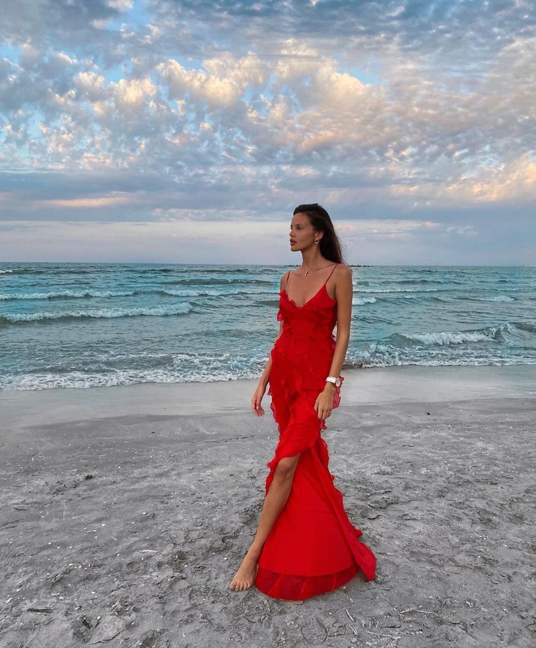 Zara - Robe longue volantée