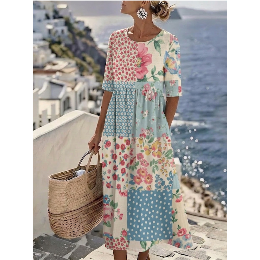 Aurelia™ - Elegante abito midi floreale estivo