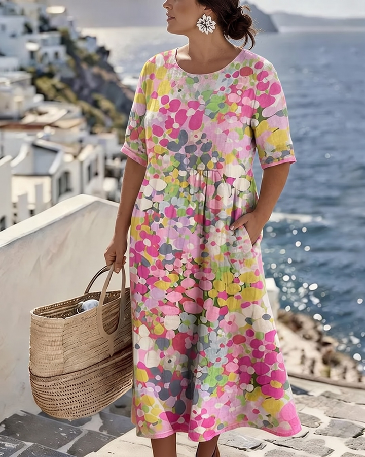 Elena™ - Élégante robe fleurie mi-longue pour l&