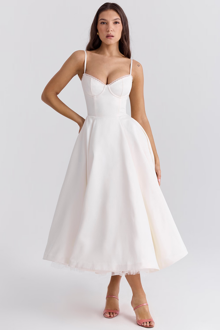 Luce - Abito midi in tulle satinato