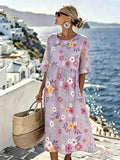 Amelia™ - Robe midi d'été élégante à motif floral