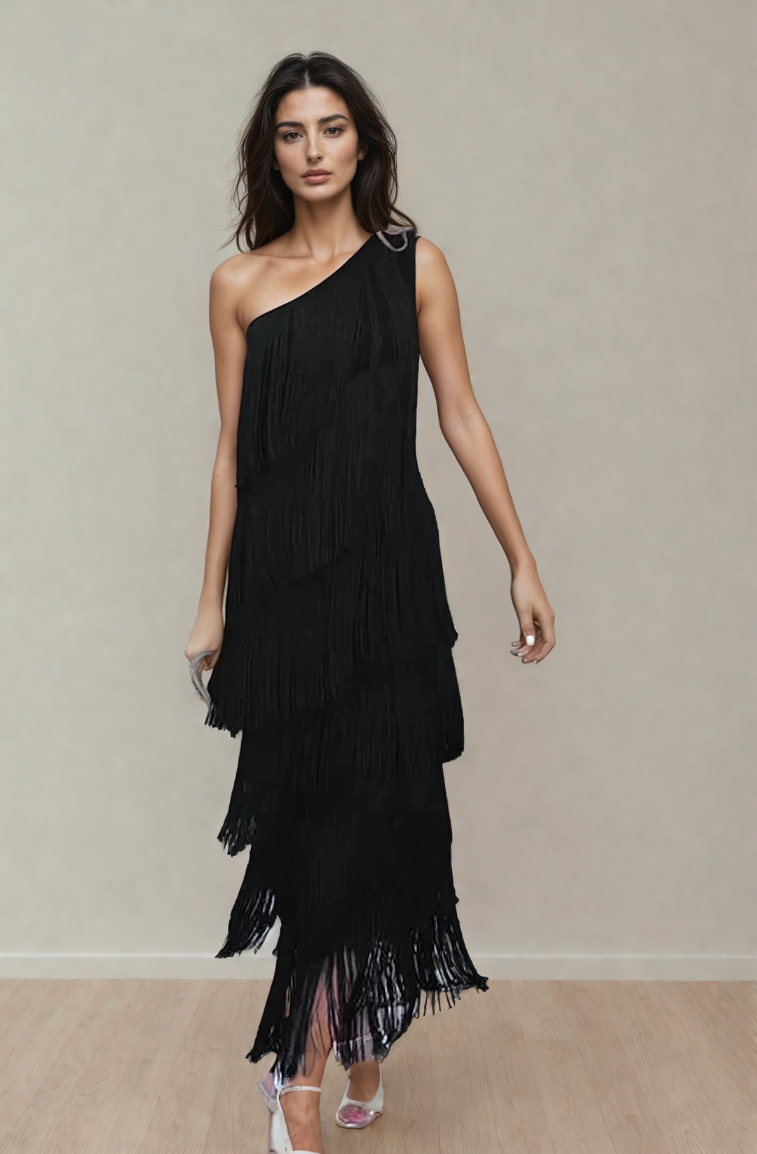 Lauren - Robe longue à franges