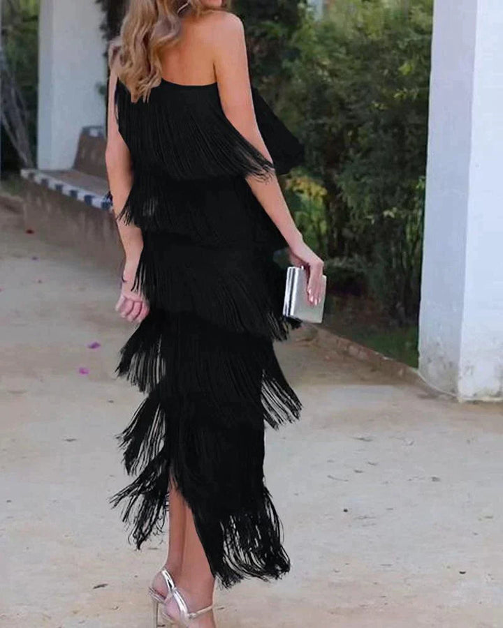 Lauren - Robe longue à franges