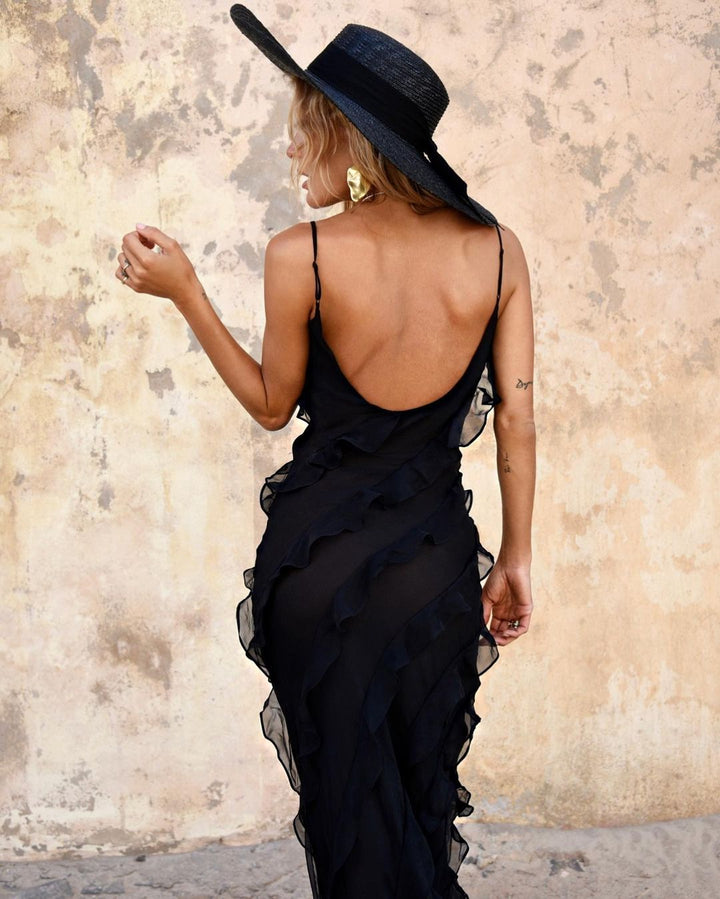 Zara - Robe longue volantée