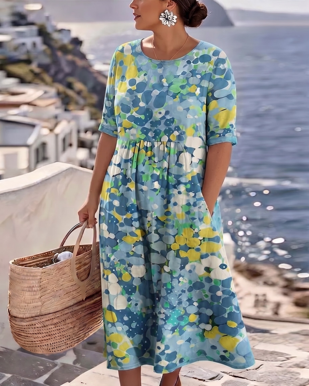 Elena™ - Élégante robe fleurie mi-longue pour l&