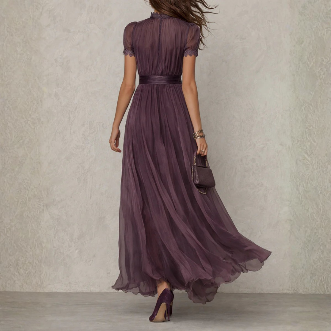 Vivienne | Maxikleid aus Chiffon mit Spitzeneinsatz