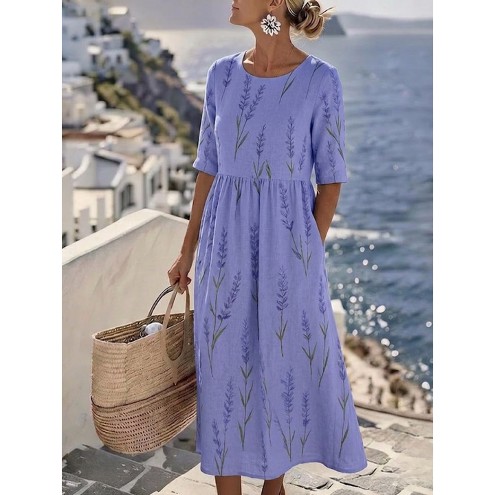 Aurelia™ - Elegante abito midi floreale estivo