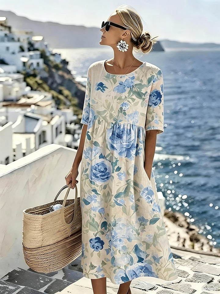 Evie™ - Robe midi élégante à imprimé floral pour l&