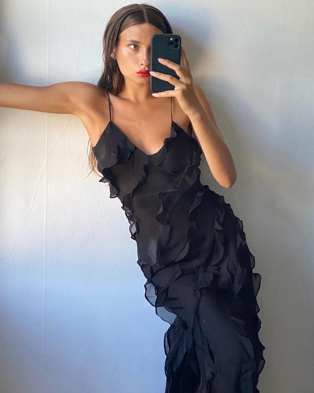Zara - Robe longue volantée