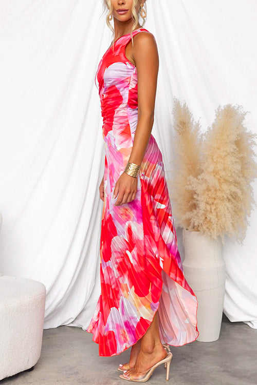 Kacie - Plissiertes Sommer-Maxikleid