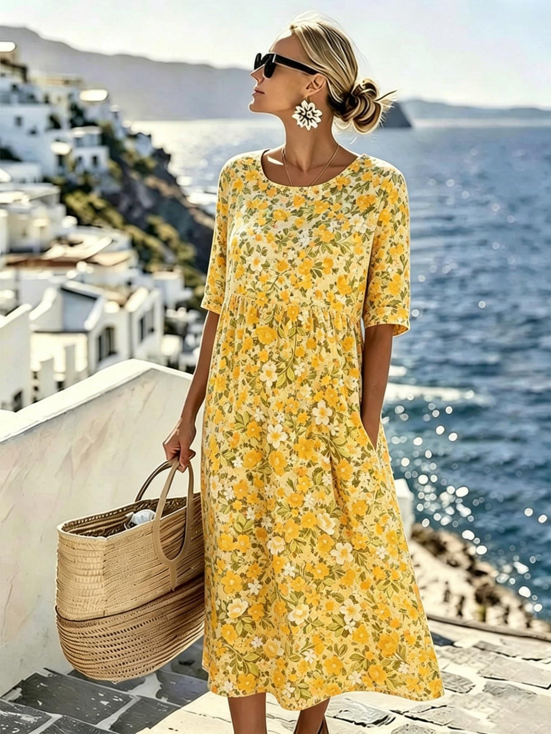 Marigold™ | Robe mi-longue Prairie fleurie
