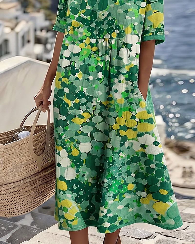 Elena™ - Élégante robe fleurie mi-longue pour l&
