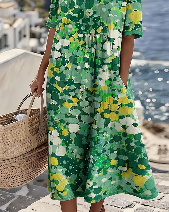 Elena™ - Élégante robe fleurie mi-longue pour l&