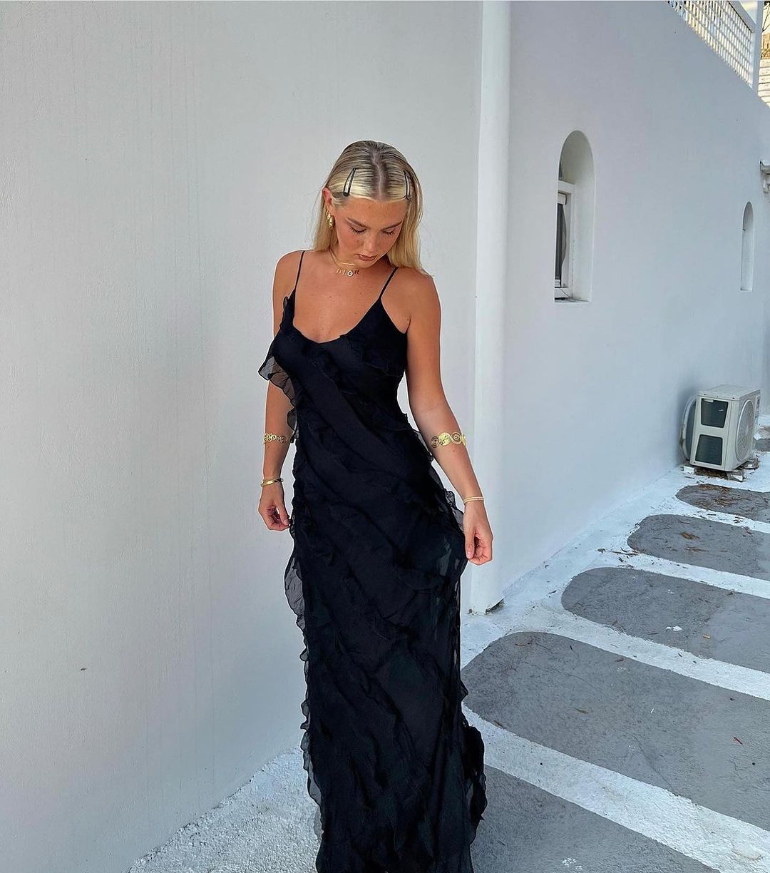 Zara - Robe longue volantée