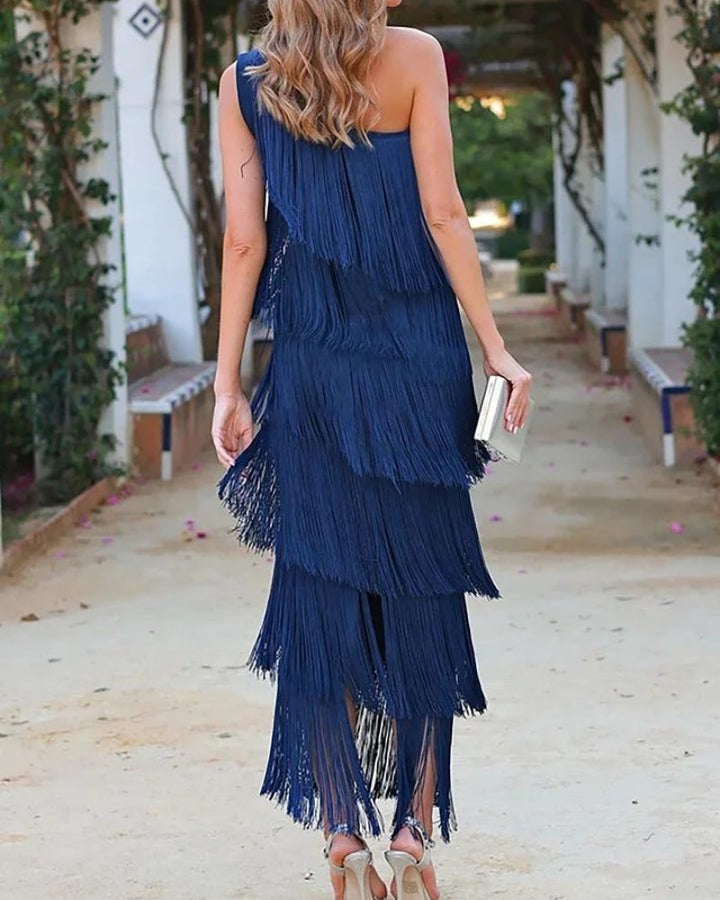 Lauren - Robe longue à franges