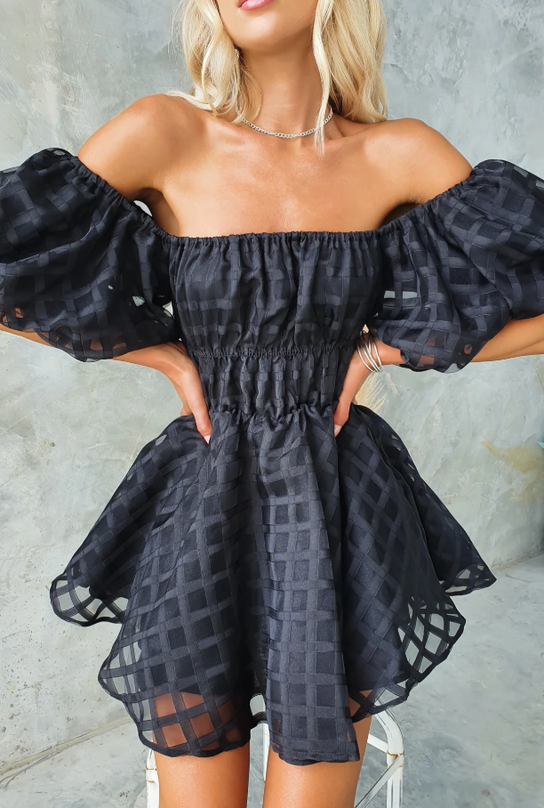 Evie - Mini-Robe à Manches Bouffantes