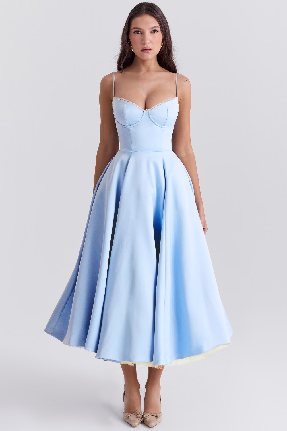 Luce - Abito midi in tulle satinato