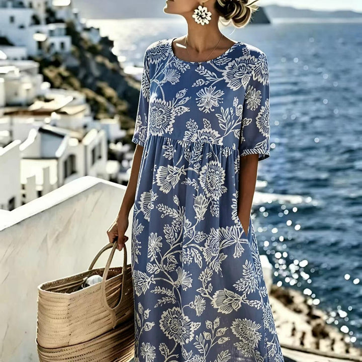 Evie™ - Robe midi élégante à imprimé floral pour l&