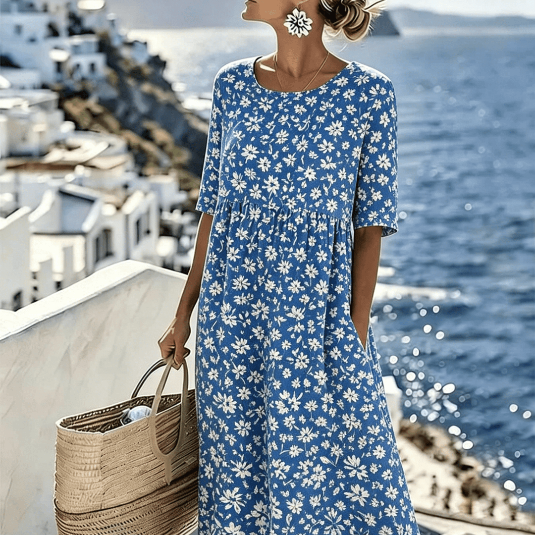 Grace™ - Robe Midi Fleurie Élégante d&