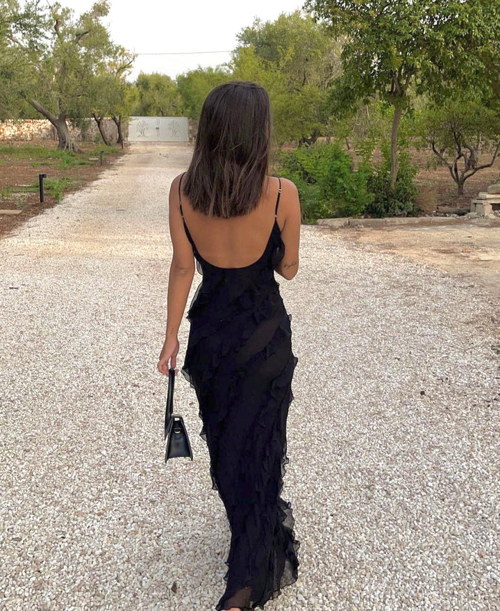 Zara - Robe longue volantée