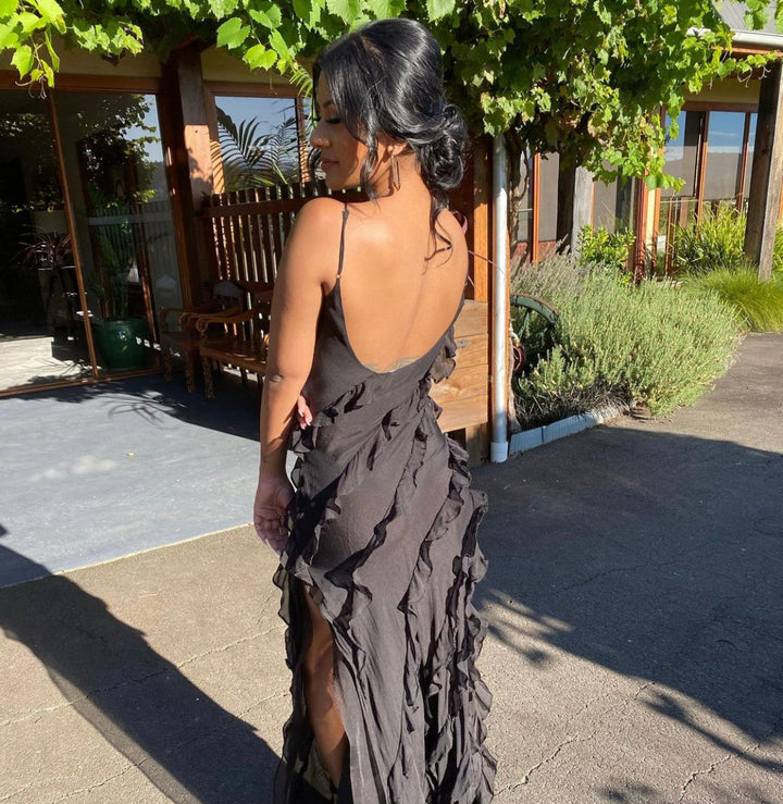 Zara - Robe longue volantée
