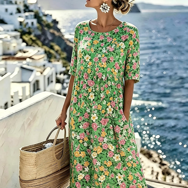 Grace™ - Robe Midi Fleurie Élégante d&