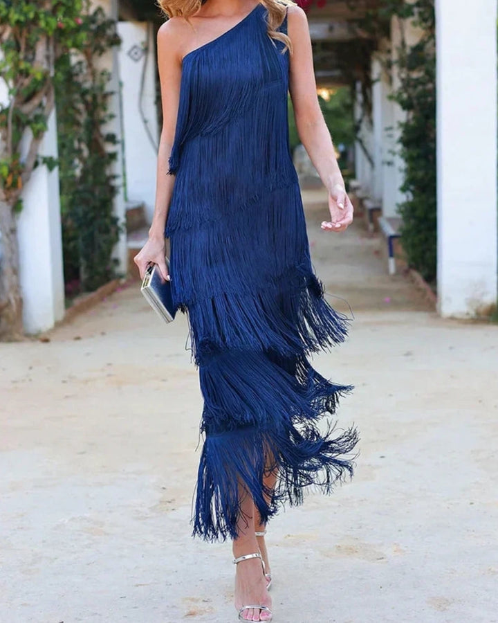 Lauren - Robe longue à franges
