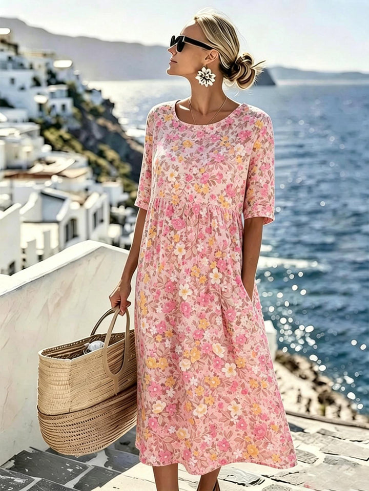 Grace™ - Robe Midi Fleurie Élégante d&