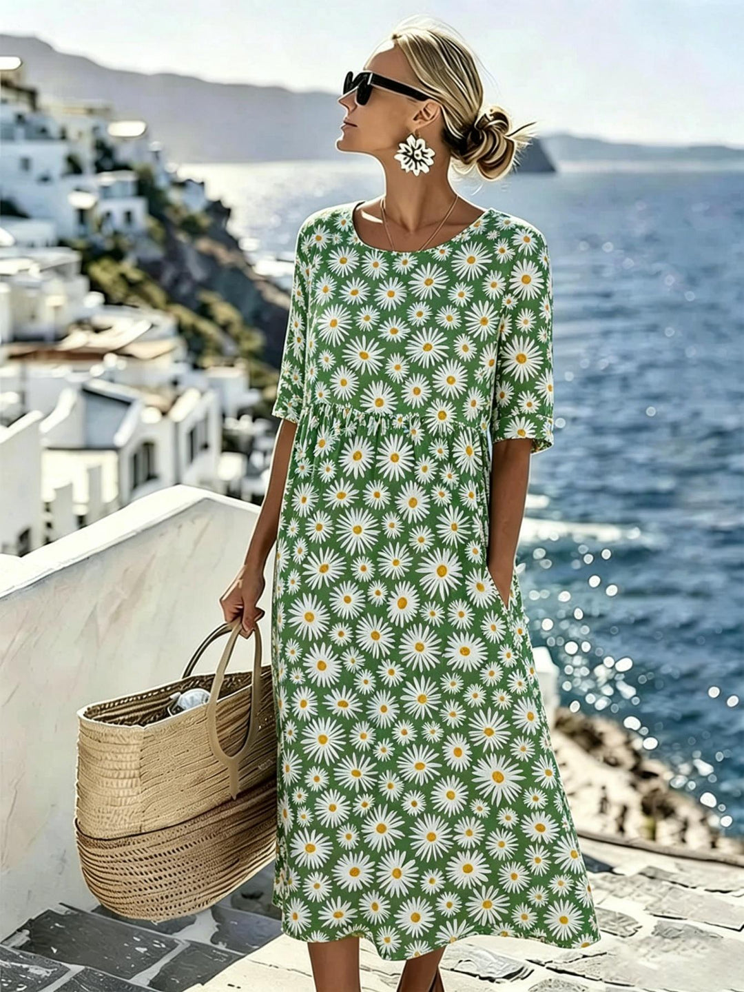Daisy™ | Robe midi Prairie fleurie
