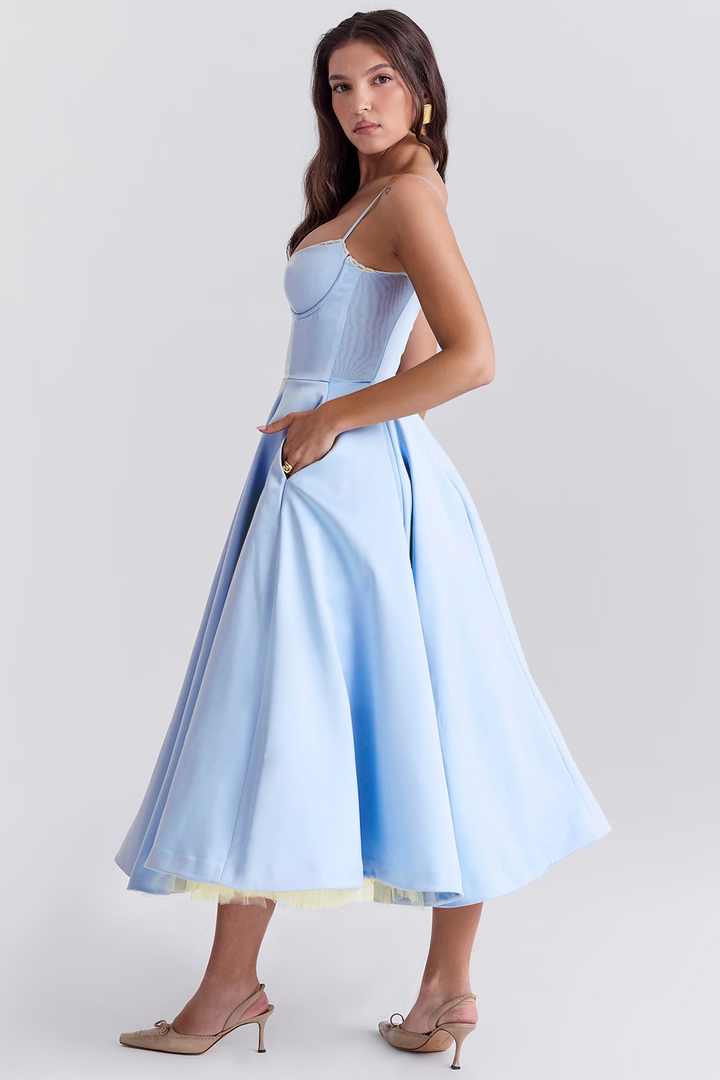 Luce - Abito midi in tulle satinato