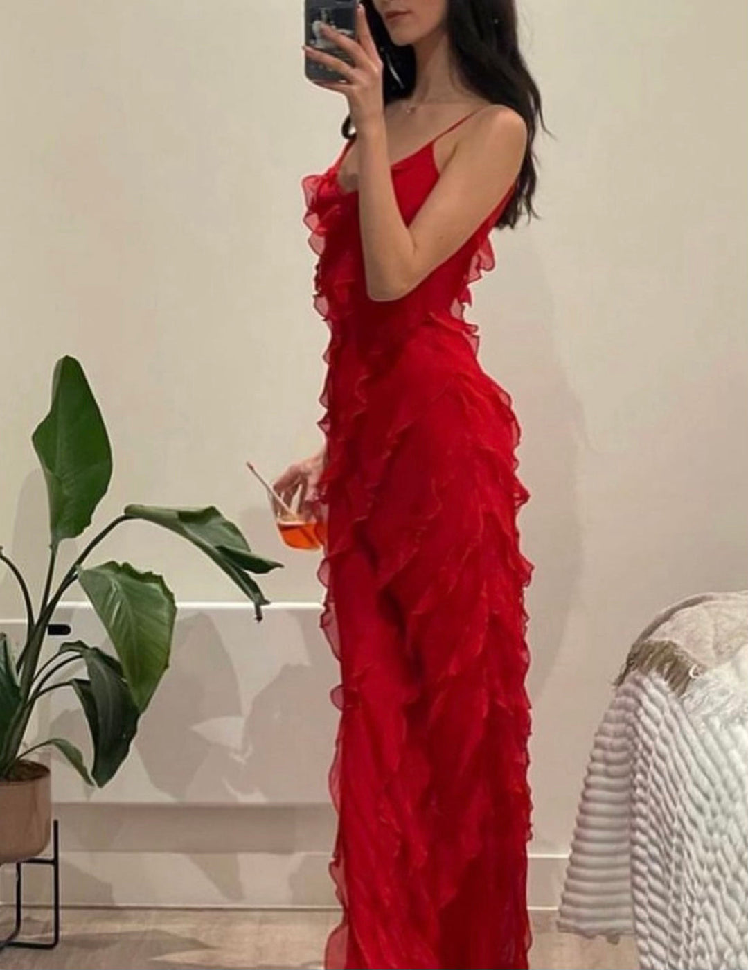 Zara - Robe longue volantée