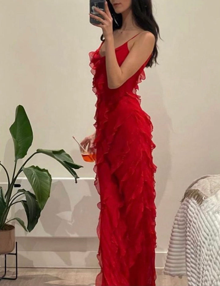 Zara - Robe longue volantée