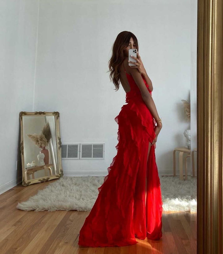 Zara - Robe longue volantée