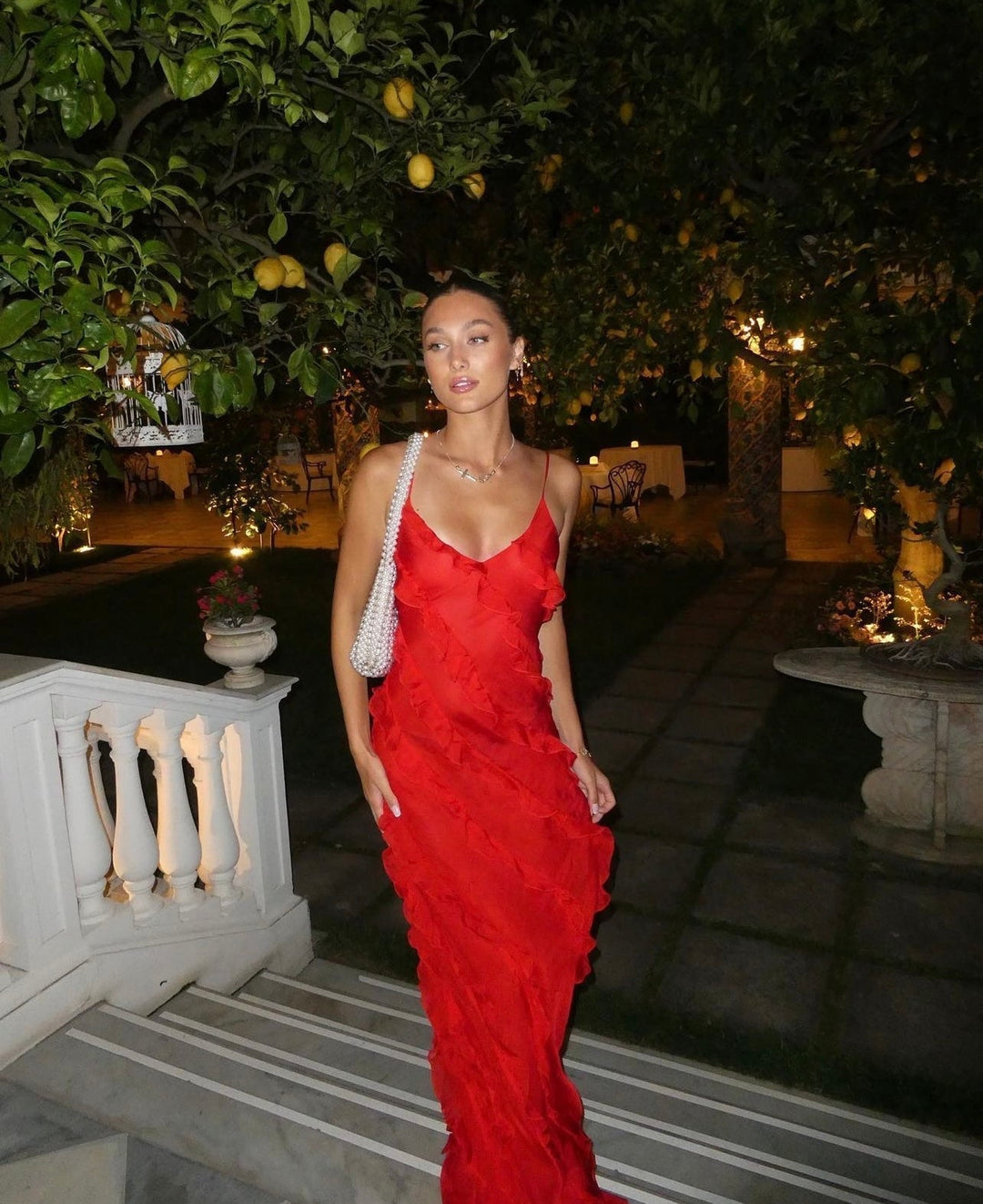 Zara - Robe longue volantée