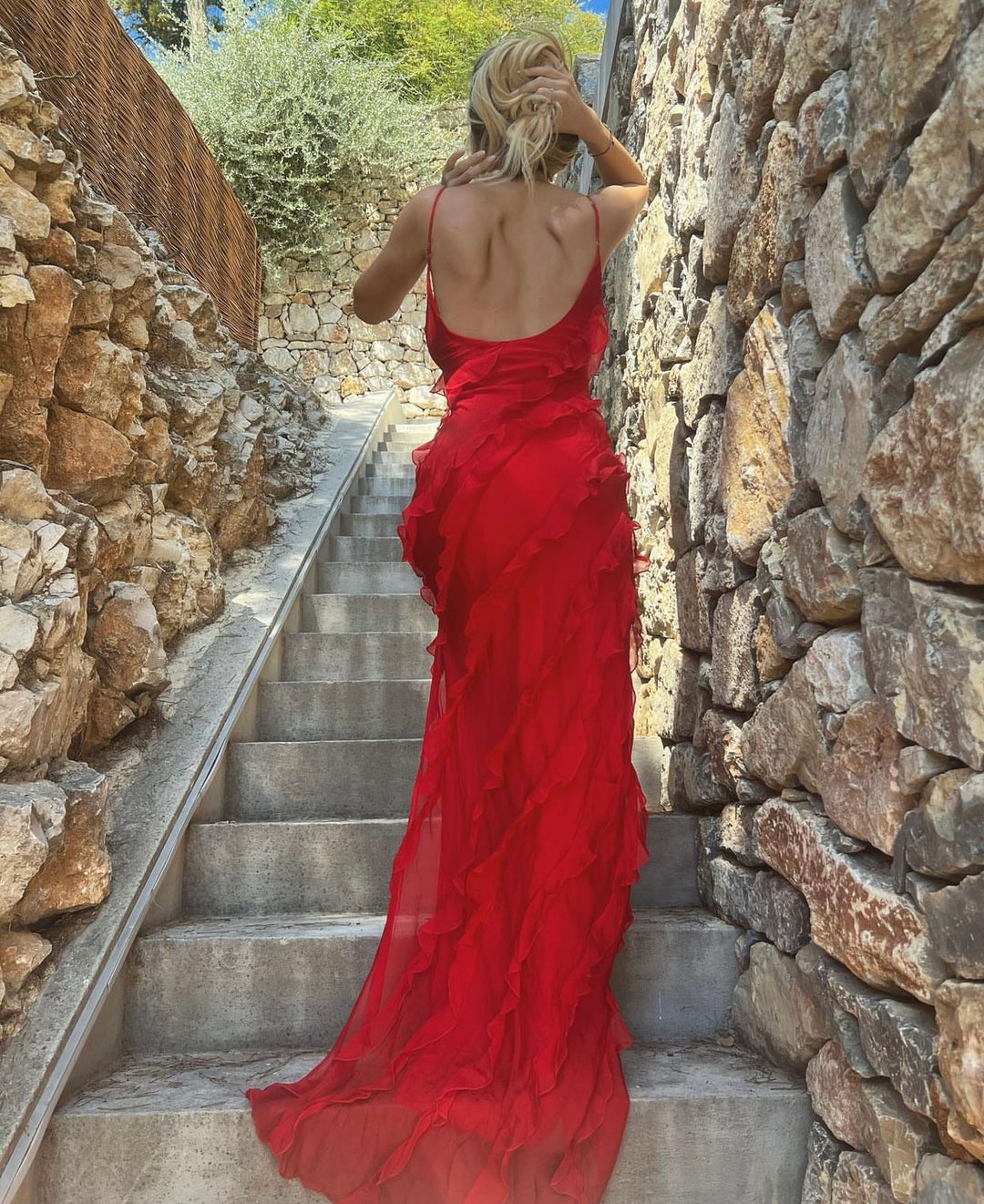 Zara - Robe longue volantée