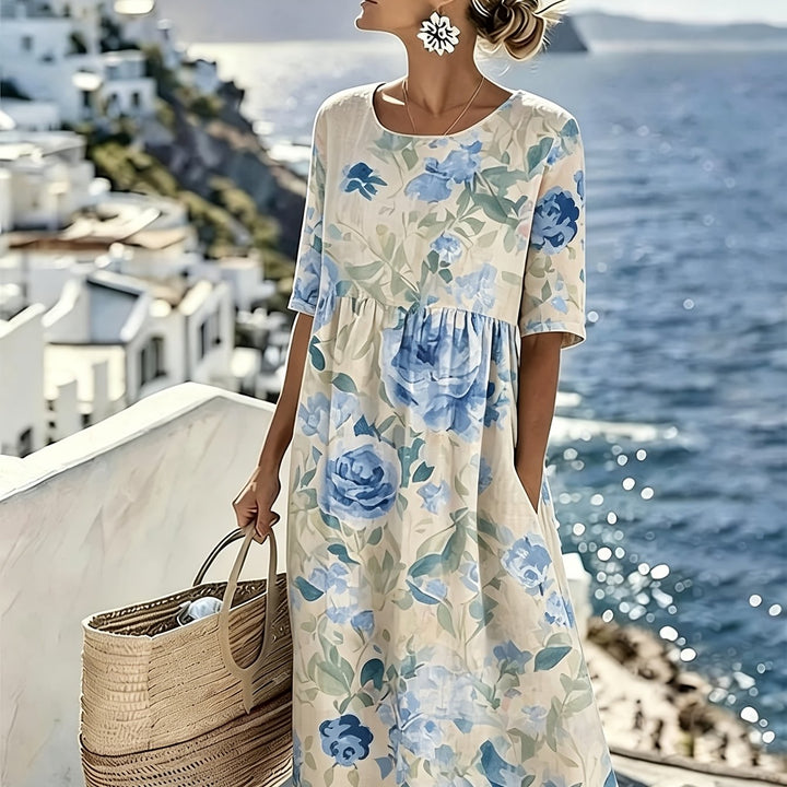 Evie™ - Robe midi élégante à imprimé floral pour l&