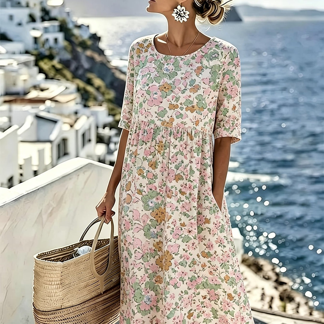 Lily™ - Élégante Robe Midi Fleurie d&