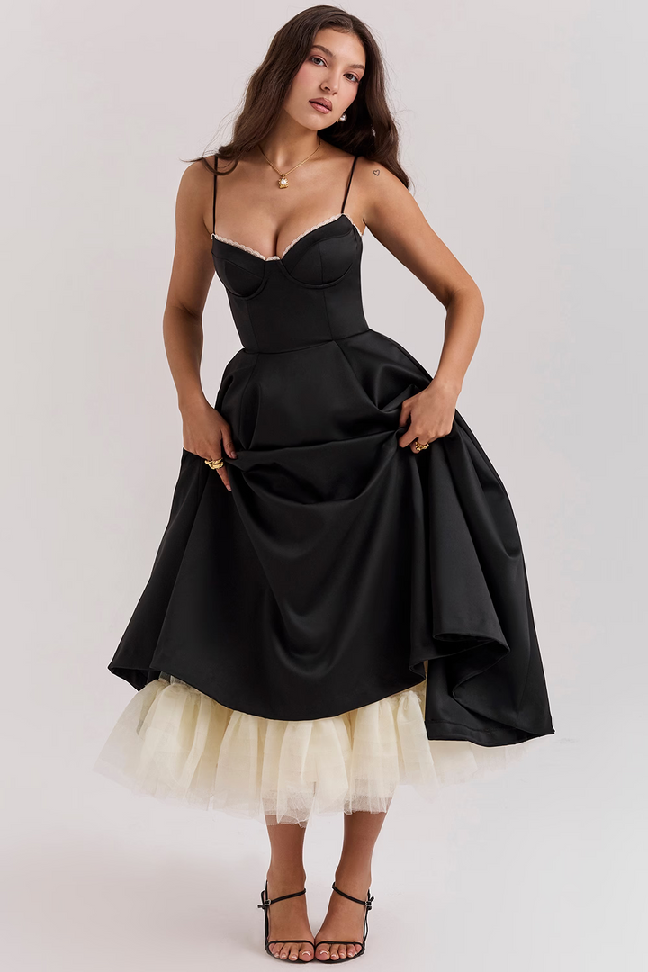 Luce - Abito midi in tulle satinato