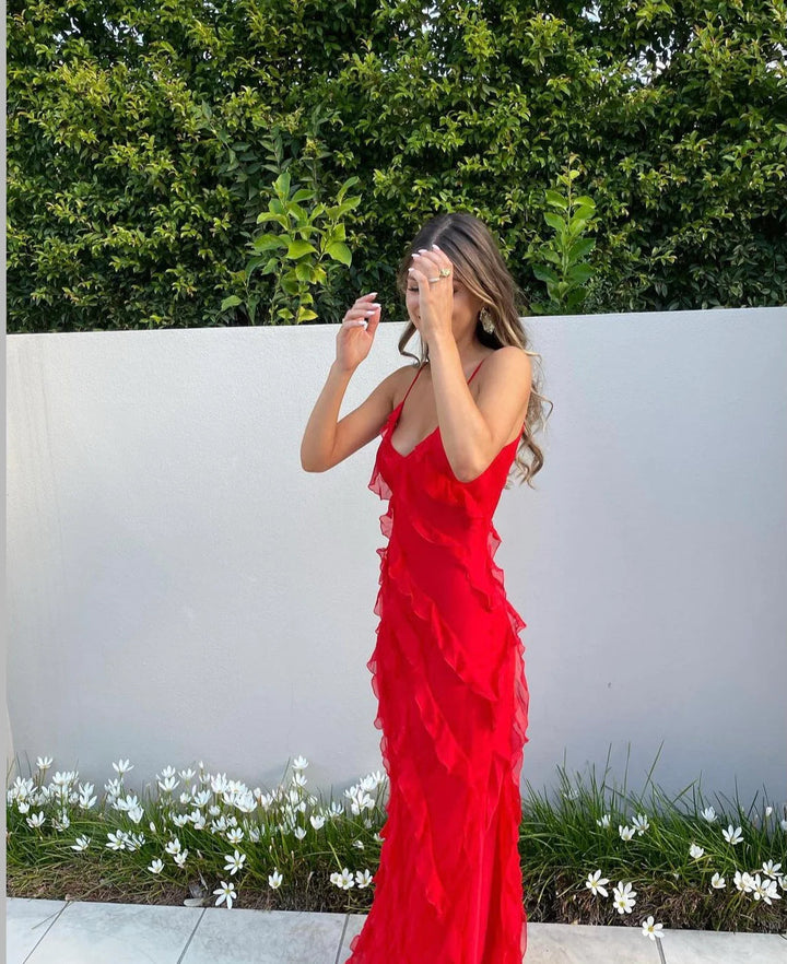 Zara - Robe longue volantée