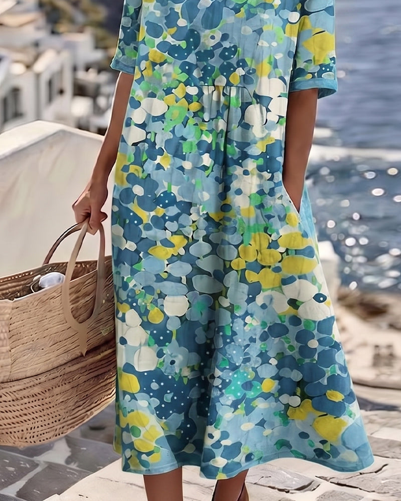 Elena™ - Élégante robe fleurie mi-longue pour l&