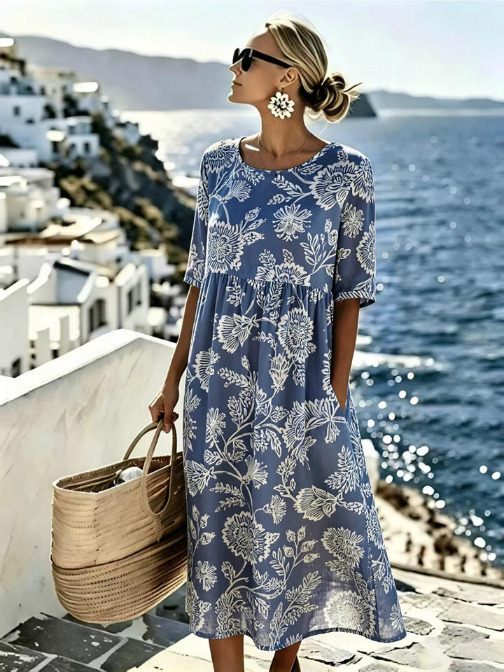 Evie™ - Robe midi élégante à imprimé floral pour l&