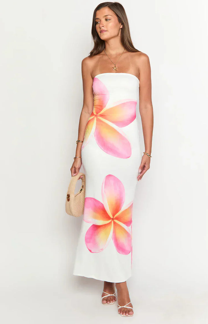 Arizona - Robe longue en maille florale