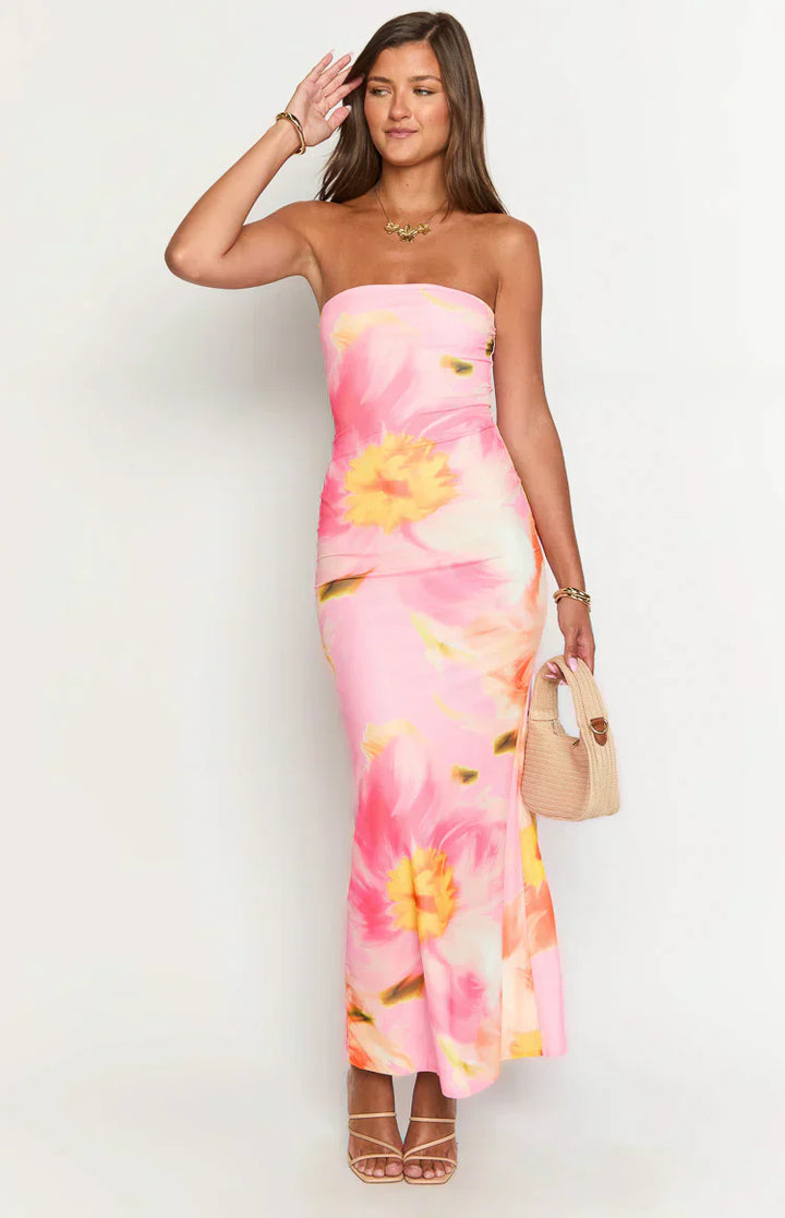 Arizona - Robe longue en maille florale